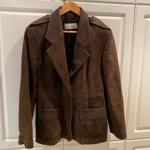 Holt Renfrew Vintage Leather Blazer Size M